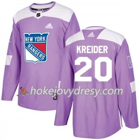 Pánské Hokejový Dres New York Rangers Chris Kreider 20 Adidas 2017-2018 Nachová Fights Cancer Practice Authentic